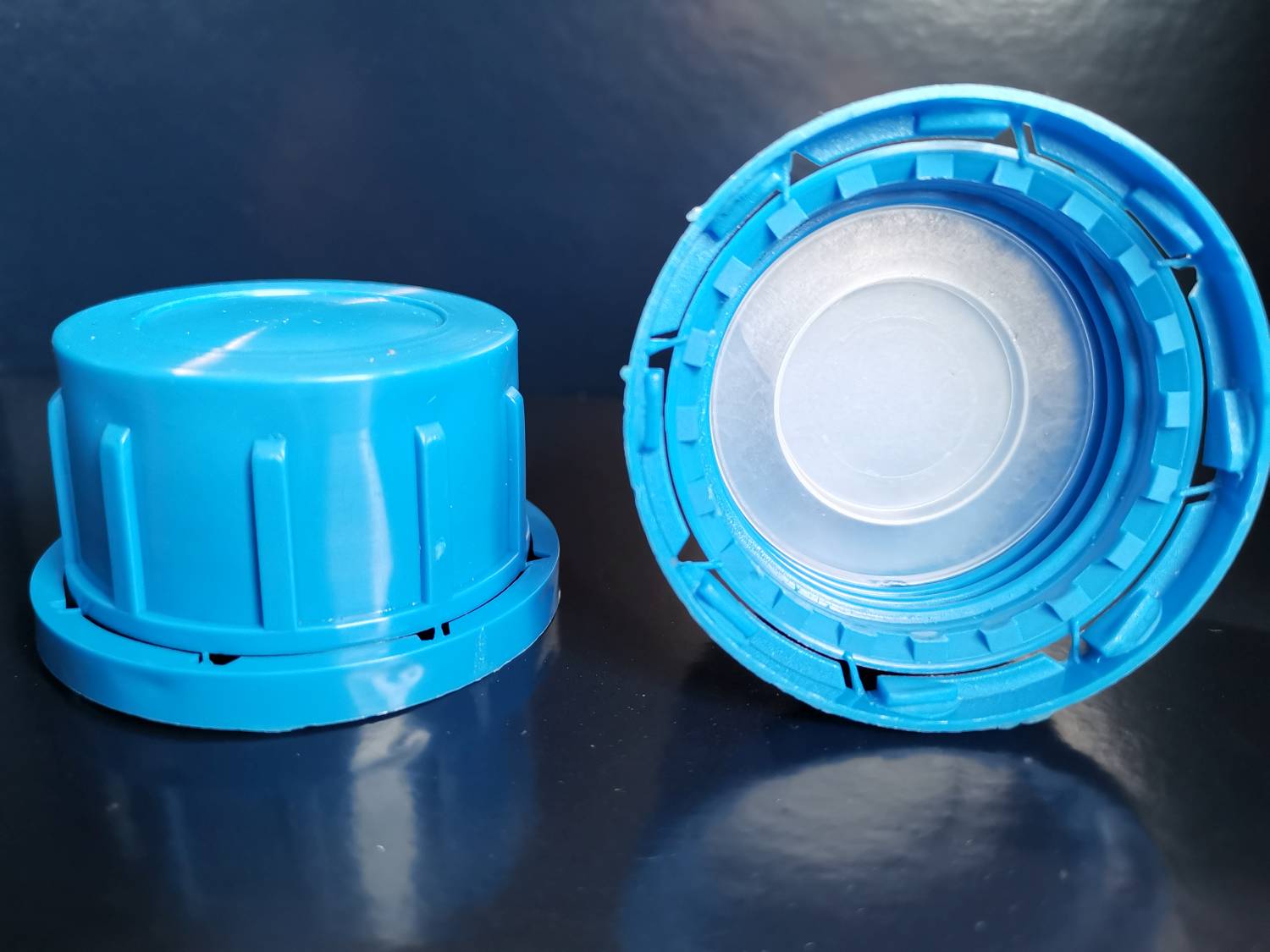 Kék 45mm garanciazáras betétes kupak